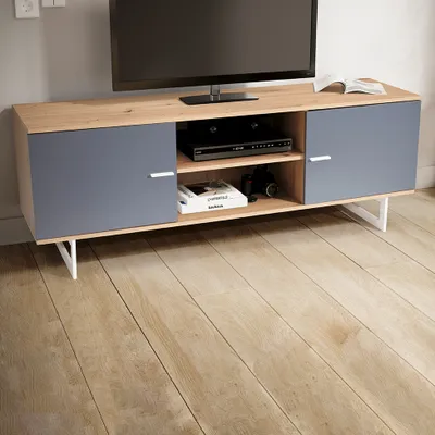 Obrázok produktu pre Lowboard FineBuy TV skrinka 150 cm TV komoda TV skrinka dubové dvere