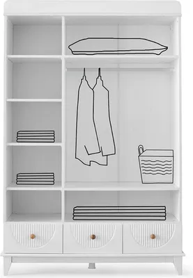 Produktbild von Kleiderschrank Kinderzimmer Weiß Schranke Holz Kindermöbel Holz Modern Neu