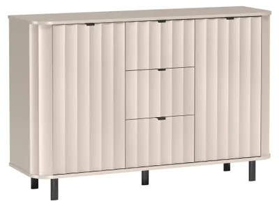 Immagine prodotto di Selsey Novado - Credenza a 2 ante con tre cassetti grigio cashmere, 137 cm