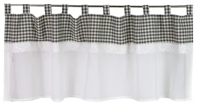 Produktbild von Design Schlaufen Scheibengardine Landhaus anthrazit grau HxB 45x135cm Bistrogardine
