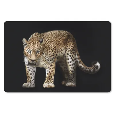 Produktbild von MuchoWow® Schreibtischunterlage Leopard - Wild - Schwarz 60x40 cm - XXL Mauspad - Großes Mauspad
