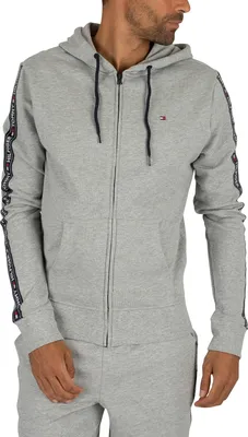 Produktbild von Tommy Hilfiger Herren Zip Logo Tapping Hoodie, Grau M