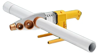 Imagen del producto de Soldador de tubos, pantalla digital, control de temperatura ajustable, color amarillo