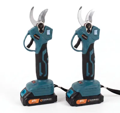 Productafbeelding van Elektrische snoeischaar set van 3 stuks – accu snoeischaar 21V, snoeien tot 30 mm, LCD-display, per stuk 2 accu's en lader, SK5-mes