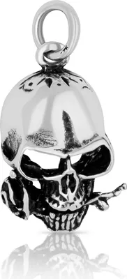 Produktbild von Skull Kettenanhänger Totenkopf Rose Schmuckanhänger 925 Sterling Silber 4339