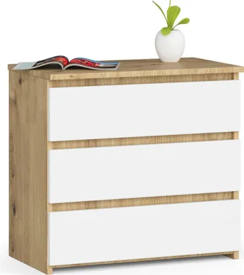 Obrázek produktu pro Noční stolek raumhirsch, šířka 60 cm, se 3 zásuvkami. Noční stolek, komoda, přistavovací stolek, hloubka 35 cm