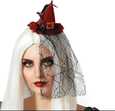 Obrázek produktu pro Čelenka Klobouk Čarodějnice Halloween Red