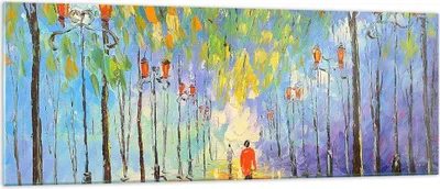 Produktbild von Bilder auf glas - Park Natur - 140x50cm - Glasbilder - Wandbilder - Bilder - Kunstdruck - zum Aufhängen bereit - Wanddekoration aus Glas - Glas Bilder - Wandbild auf Glas - Einteilig - GAB140x50-3507