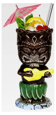 Produktbild von Tiki-Becher, 300 ml - Set aus bunten Keramik-Cocktailbechern für hawaiianische Partys