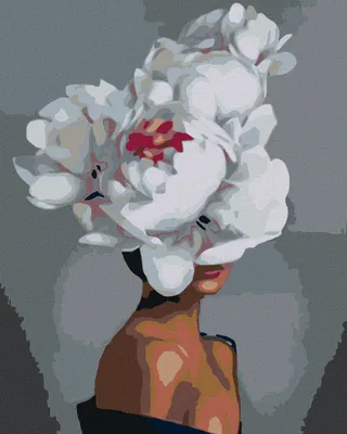 Produktbild von Diamondi - Diamond painting - FRAU MIT WEIßER BLUME, 40X50 cm, ohne Keilrahmen