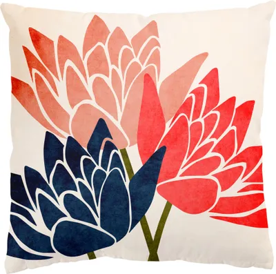 Produktbild von Dekokissen Blumen drinnen / Indoor Zierkissen Samt waschbar Design rosa Sofakissen ohne Füllung