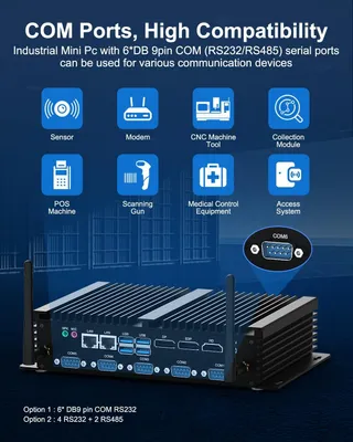 Obrázek produktu pro Mini PC – Mini desktop – Průmyslový počítač – Malý počítač – Procesor i5-8250U, 8 GB RAM, 256 GB SSD – Bez ventilátoru