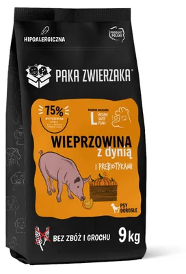 Immagine prodotto di Pakiet przysmaku wieprzowego z dynią L - suchy pokarm dla psów - 9 kg