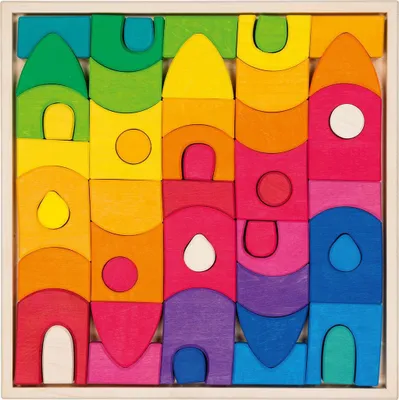 Immagine prodotto di Goki blocchi da costruzione in legno giocattolo colorato creativo durevole