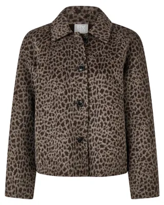Produktbild von Rabe Wollmischungsjacke Braun Größe 44 Animal Print A-Linie Übergangsjacke