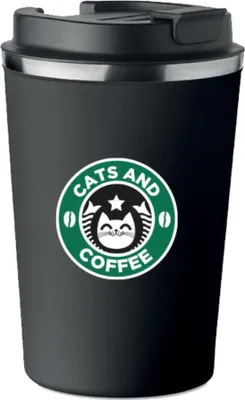 Obrázok produktu pre Prémiový termohrnček s potlačou CATS AND COFFEE mačky káva 350ml KT_057