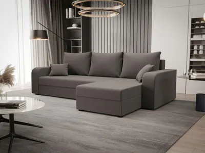 Produktbild von BEDANTE ECKSOFA HEWLET L BIS Sawana 21 Rechts Grau mit Schlaffunktion L-Form Sofa mit Stauraum Bettkasten Wohnzimmersofa Couch Sofa Bettsofa Bettkasten Bettcouch