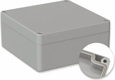 Produktbild von POLLIN, Polycarbonat Gehäuse, 122 x 120 x 55 mm, IP66, Lichtgrau