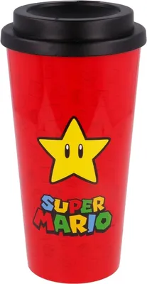 Produktbild von Stor Super Mario Bros Doppelwandiges Kaffeeglas Rot Rot One Size