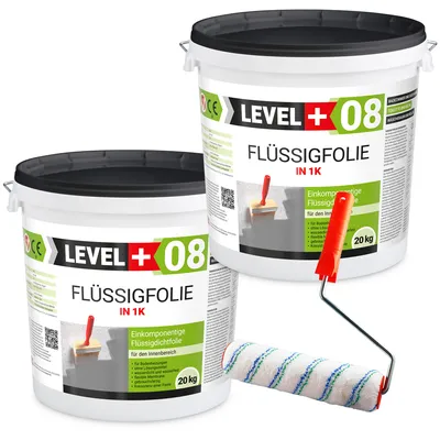 Produktbild von Flüssigfolie 40kg Dichtfolie Bad Dusche Küche Wasserdicht + Farbroller 25cm RM08