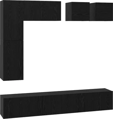 Immagine prodotto di vidaXL Set di mobili TV 8 pezzi in rovere nero con materiale a base di legno