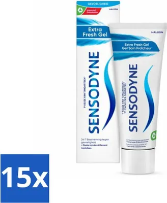 Produktbild von Sensodyne Zahnpasta Extra Fresh Gel Erfrischend 75 ml - Vorteilspack - 15 Stücke