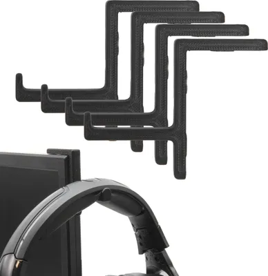 Produktbild von 4x Headset Halterung Kopfhörer Monitorhaken Bildschirmhaken Monitor Haken Halter