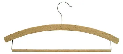 Immagine prodotto di Appendiabiti, da uomo, legno di faggio, 420x8mm, cerato, gancio a L nichelato