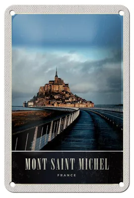 Produktbild von Blechschild Reise 12x18cm Mont Saint Michel Frankreich Burg Schild