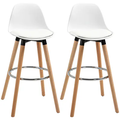 Produktbild von Barkeeperstuhl - Barhocker - Set aus Barhockern - Küchenstuhl - Bistrostuhl - Skandinavisches Design - Massives Buchenholz