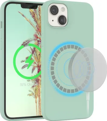 Produktbild von EAZY CASE Silikon MagSafe Handyhülle kompatibel mit Apple iPhone 14 Plus Hülle mit Kameraschutz, Silikonhülle, Schutzhülle Grün