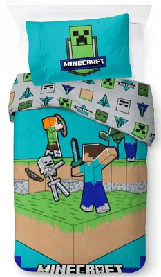 Produktbild von Minecraft "The fight is on" Bettwäsche-Set, Gaming 135x200 & 80x80