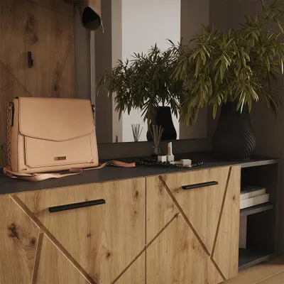 Immagine prodotto di Mobile porta scarpe Vicco Irma Antracite/Artisan 106 x 43 cm con 2 porte, Model 59039