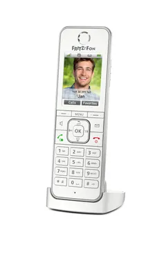 Zdjęcie produktu dla Fon C6 International, Telefon w systemie DECT, Zestaw słuchawkowy bezprzewodowy, Głośnik, 300 wejścia, Nazwa i identyfikacja dzwoniącego, Biały