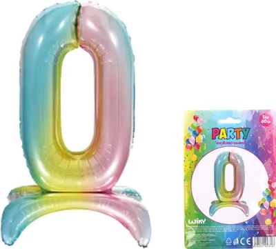 Produktbild von Aufblasbarer Ballon – Nummer 0 Regenbogen