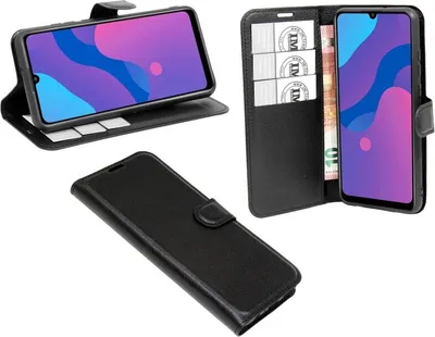 Produktbild von Buch Tasche "Fancy" HONOR 9A Handy Hülle Etui Brieftasche Schutzhülle mit Standfunktion, Kartenfach Schwarz