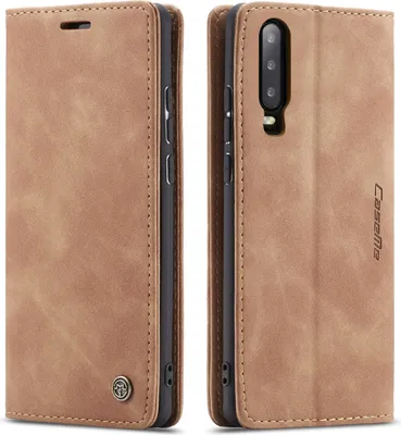Produktbild von Huawei P30 Hülle, LaimTop Retro Kunstledertasche TPU Innere, Kartenfächer, Magnetverschluss, Klapphülle mit Standfunktion Schutzhülle für Huawei P30 Braun