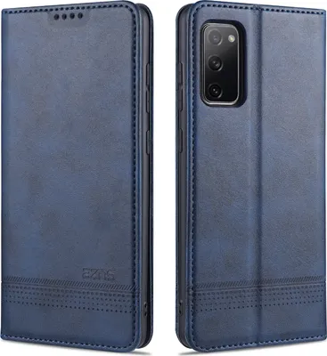 Produktbild von LaimTop LederHülle für Samsung S20 FE, Klapphüllen Brieftasche Magnetverschluss Ständer Schutzhülle für Samsung Galaxy S20 FE Blau