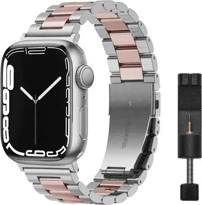 Produktbild von Edelstahl-Uhrenarmband, passend für Apple Watch – 42–44–45 mm – Roségold