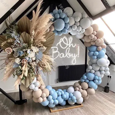 Produktbild von XXL Premium Ballon Girlande Party Deko Hochzeit Geburtstag Kindergeburtstag Babyparty Hochzeit Feier beige hellbraun blau