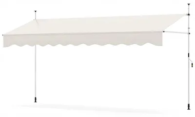 Produktbild von Verstellbare Balkonmarkise NP12435WH, 400 x 120 cm, Höhe 210–300 cm, beige