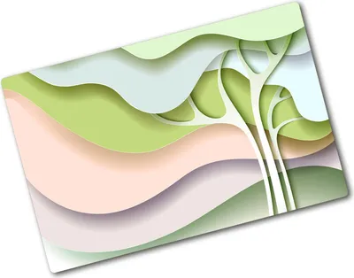 Produktbild von Tulup Glas Herdabdeckplatte - 80x52 cm - Glaskeramikkochfeld-Abdeckung Spritzschutz Glasabdeckplatte - Einteilig - Kunst: Modern & Klassisch - Baum Abstrakt - Grün