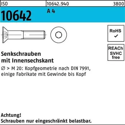 Produktbild von Reyher  Senkschrauben ISO 10642 A 4 M 5 x 18 A 4 (100 Stück)