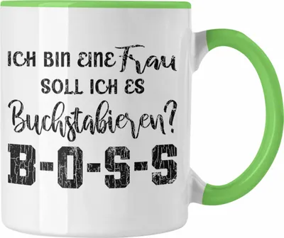 Produktbild von Trendation - Kaffeetasse mit Spruch Frauen Geschenk Frau Lustige Sprüche Boss Spruch Mama Tasse (Grün)