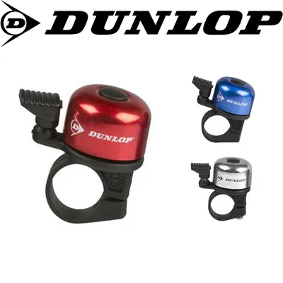 A collage of Dunlop bicycle bells in different colors.