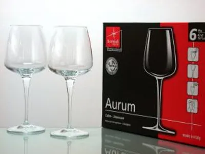 Produktbild von BORMIOLI ROCCO Set mit 6 Weingläsern aus Glas, Farbe: Gold, für Burgunderwein, Modell: Cl43