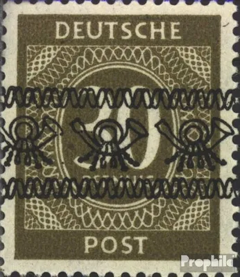 Produktbild von Briefmarken Bizone (Alliierte Besetzung) 1948 Mi 63I postfrisch Posthörnchen (Bandaufdruck)