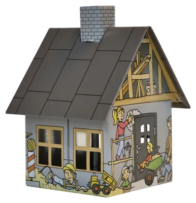 Produktbild von Crottendorfer Räucherhaus Baustelle - aus Metall - Größe ca. 10cm, für Räucherkerzen Größe M (Standard) - 2186