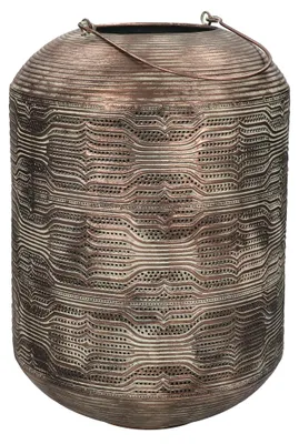 Image de Lanterne Pomax Naboo en métal, de couleur rouille, diamètre 27 cm, hauteur 41 cm