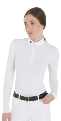 Zdjęcie produktu dla Equestro Turniershirt Damen Polo Damenturniershirt Longsleeve Weiß M